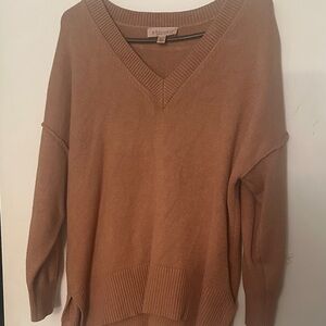 Philosophy V-Neck Sweater in Warm Brown